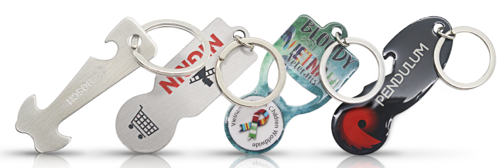 Creation Customized custom trolley coin keychain with logo
